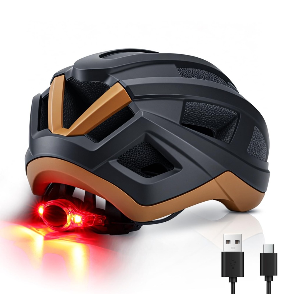 Bike Helmet with 100LM LED Safety Light for Night Cycling