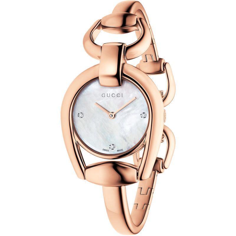 Gucci Women's Horsebit Diamond MOP Dial Quartz Watch - YA139508 ($1130 MSRP)