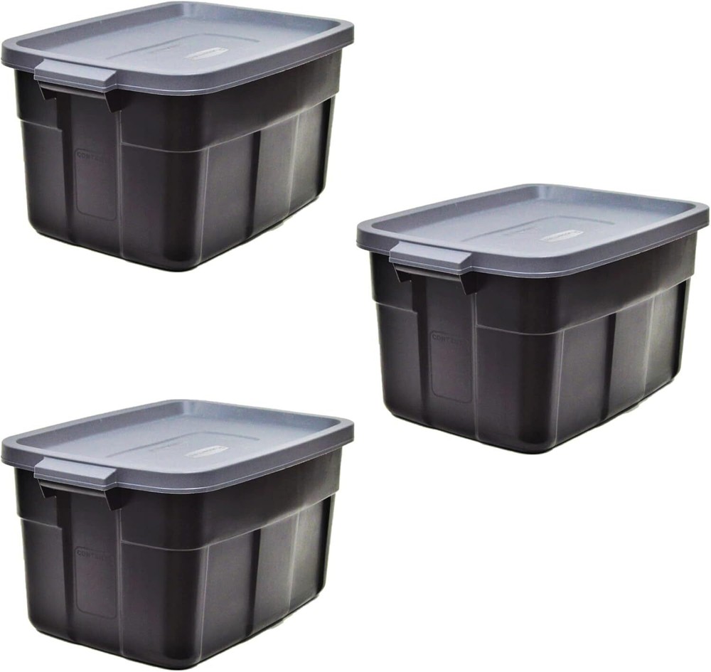 31-Gallon 3-Pack Heavy-Duty Stackable Plastic Storage Bins with Lids & Handles