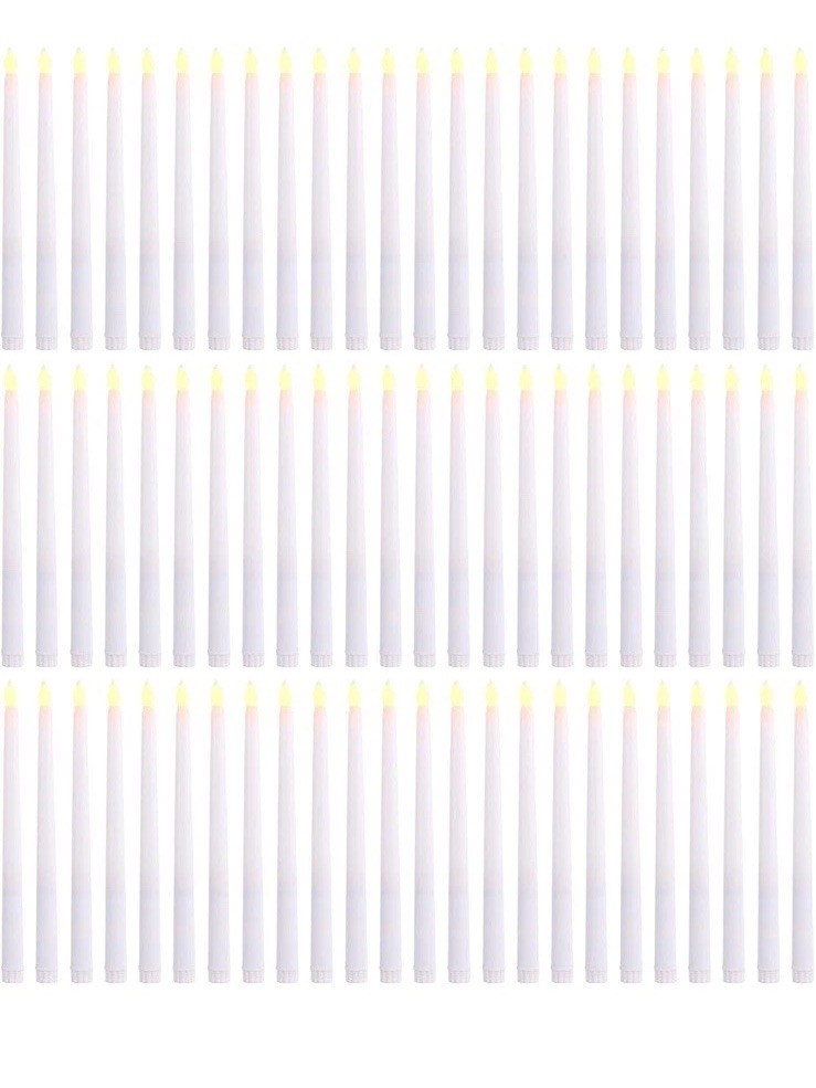 72 Pcs Flameless LED Taper Candles with Realistic Flickering Effect for Safe Decoration
