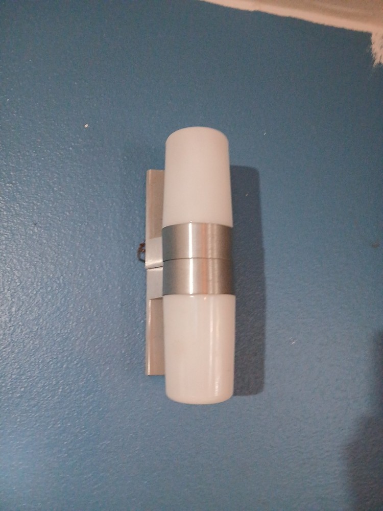 NOS Vintage Prescolite MCM Atomic WB 2-2 Wall Sconce Porch /Bathroom Light w/Box