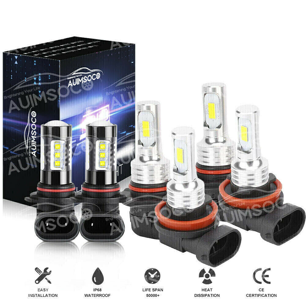 6XFor Ford Expedition 2015-2020 Car Combo LED Headlights High Low Beam Fog Bulb