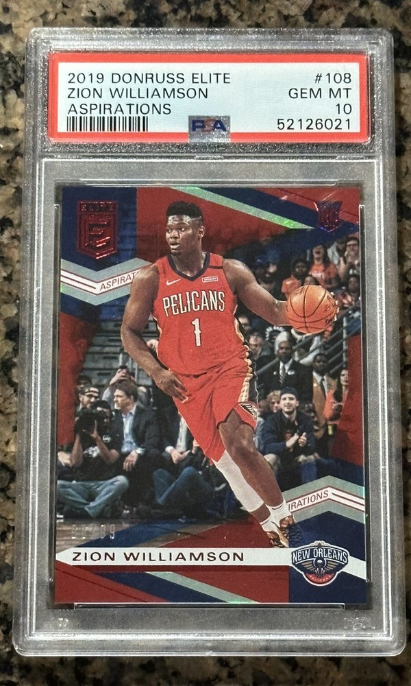 Zion Williamson 2019-20 Donruss Elite ASPIRATIONS RED SP Rookie #108 PSA 10 #/99