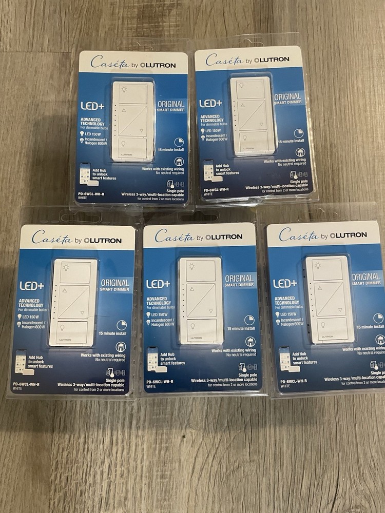 Lutron Caseta Original LED+ Smart Dimmer Switches 5-Pack