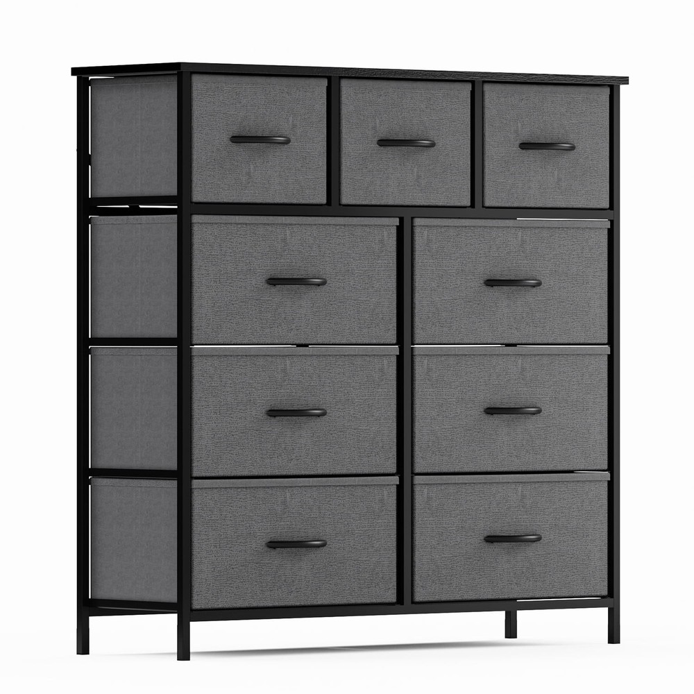 ZUNMOS Fabric Dresser for Bedroom 9 Drawer, Grey