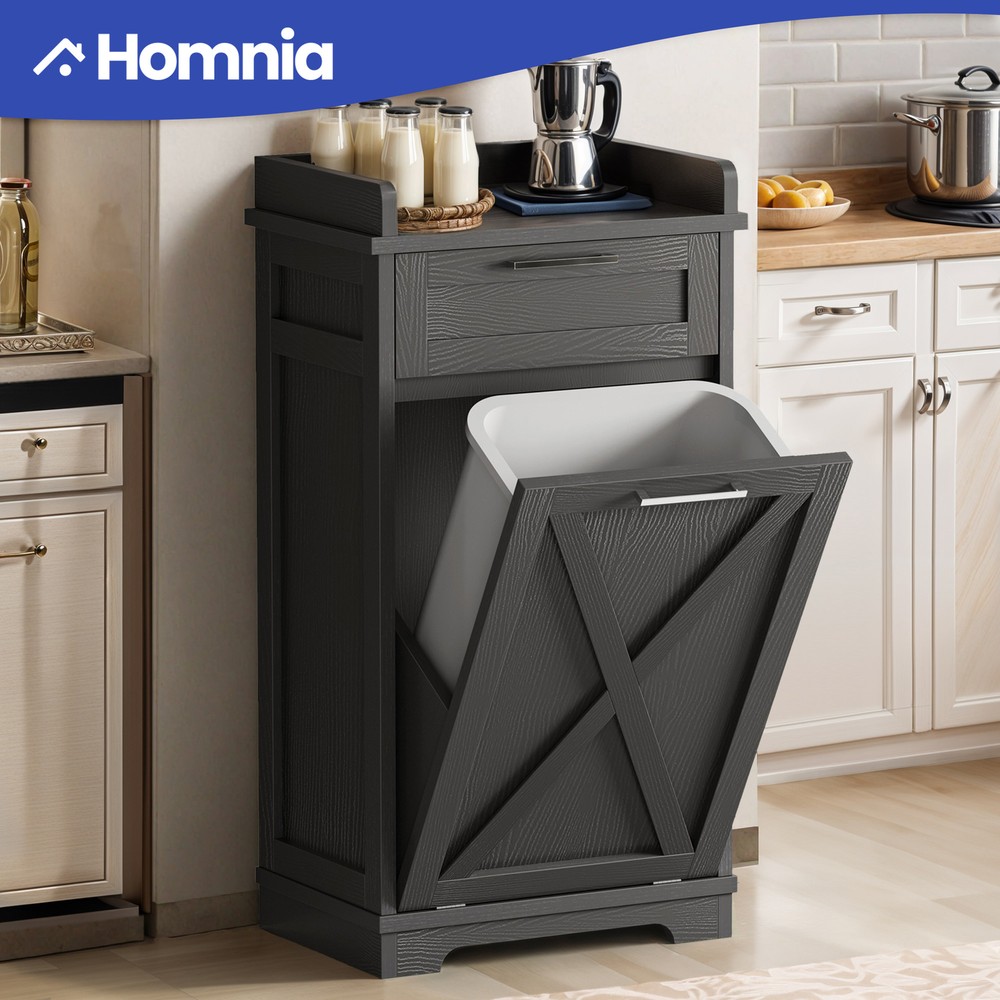 Kitchen Cabinet Wooden Tilt-Out Trash Hampers Storage Metal Handles W/ Drawers