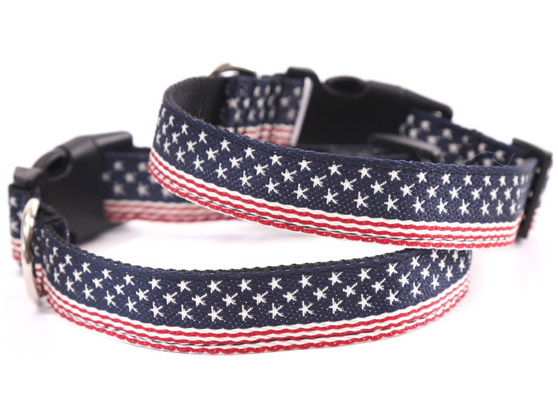 US Flag Dog Collar Adjustable Neck Strap Nylon Necklace Clearance Sale-image