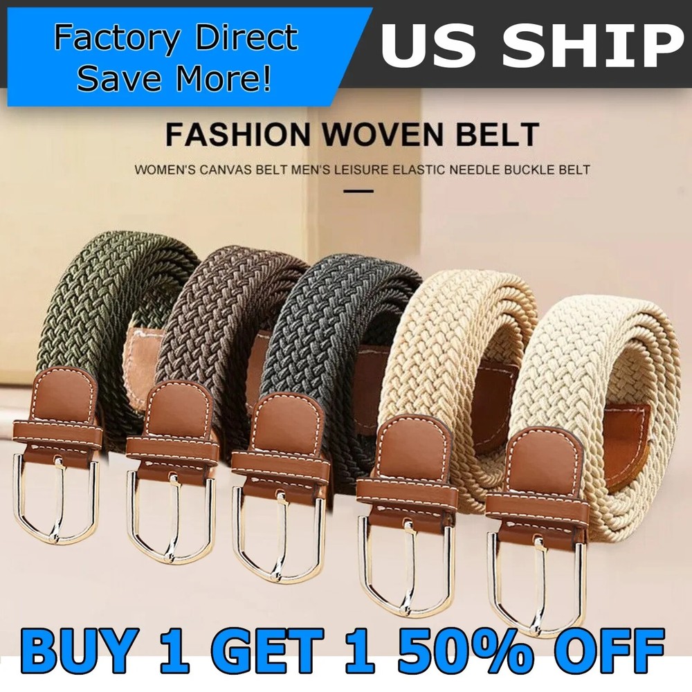 Elastic Fabric Braided Belt,Enduring Stretch Woven Belt for Unisex Men/Women/Jun