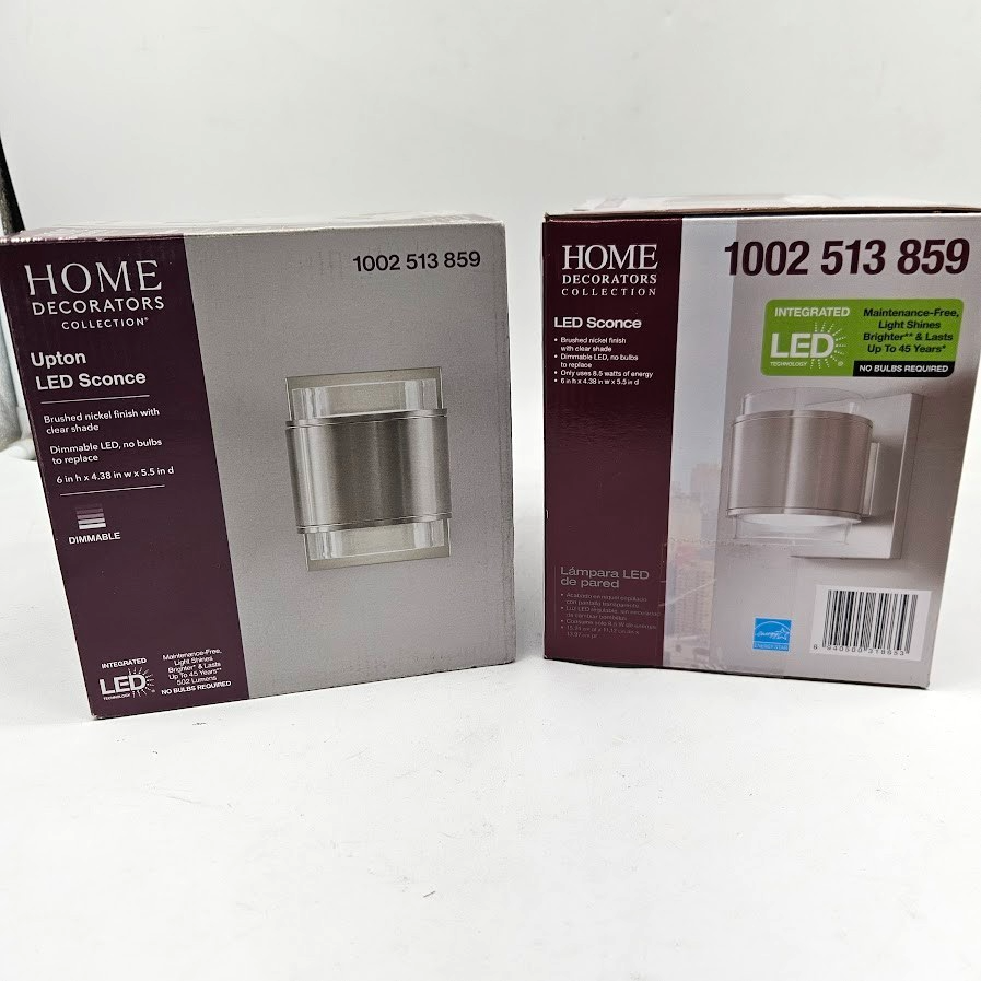 2 Pack Hampton Bay Upton Brushed Nickel LED (Light) Sconces