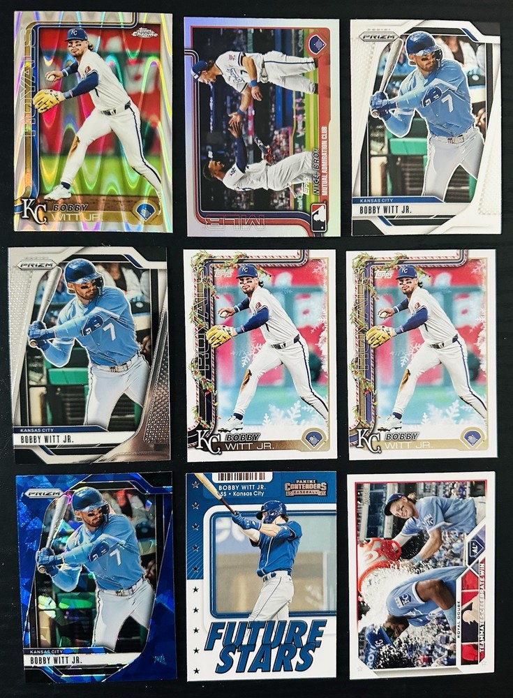 Bobby Witt, Jr. Collection 9 Cards M/NM 2022-2025 Kansas City Royals (1) RC