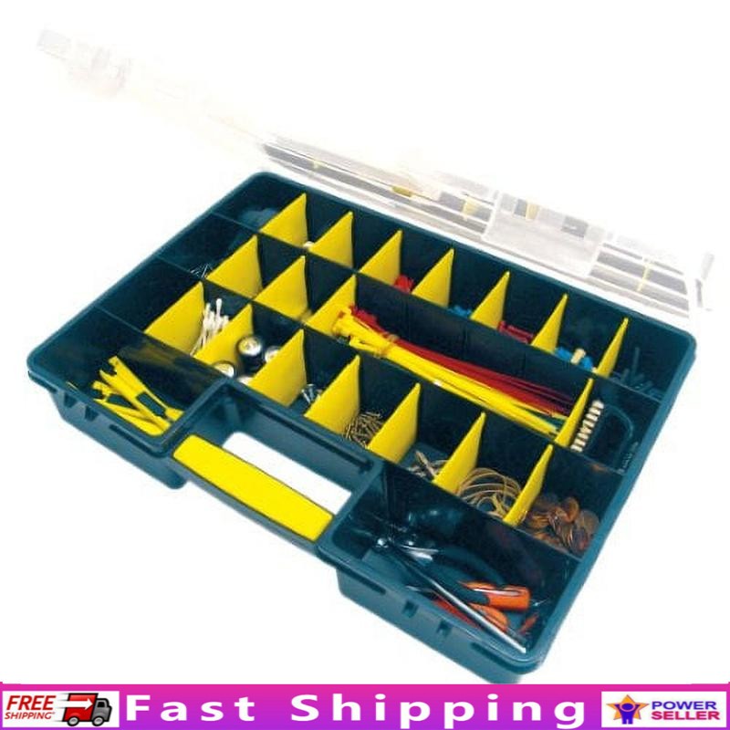 26-Slot Plastic Tool Organizer with Built-In Handle for Garage & Workshop Storage  