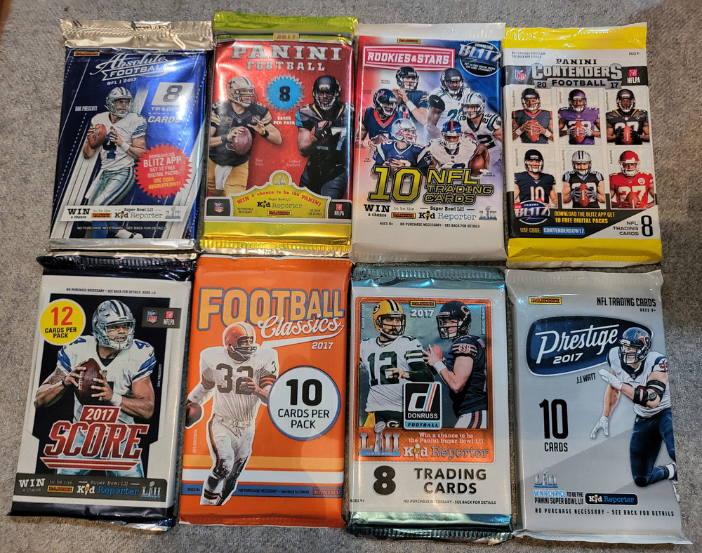 2017 NFL Football 8 Pack Mahomes, McCaffery RC? see pack details within