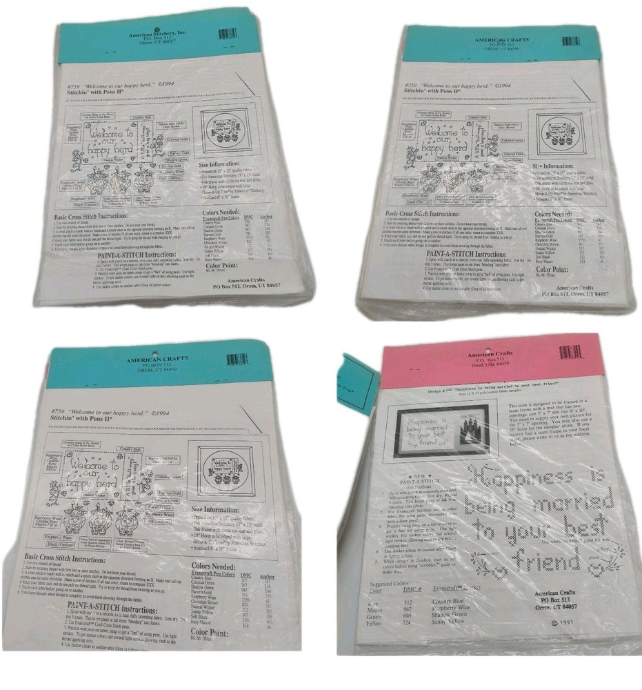 American Stitchery Paint A Stitch Lot Of 4