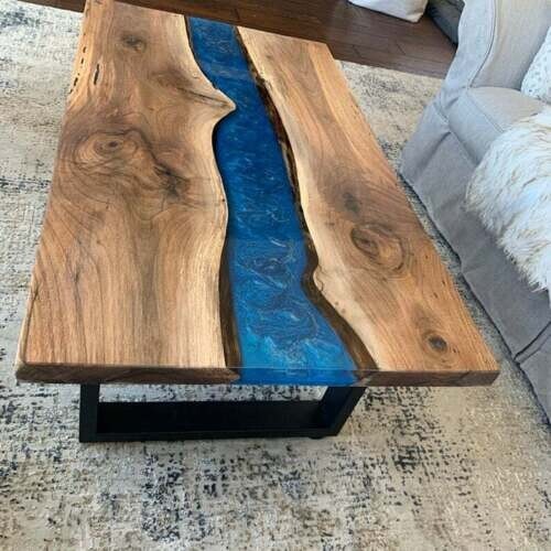 Blue River Epoxy Table Top, Epoxy Coffee Table Top Cyber Monday Sale Home Decors-image