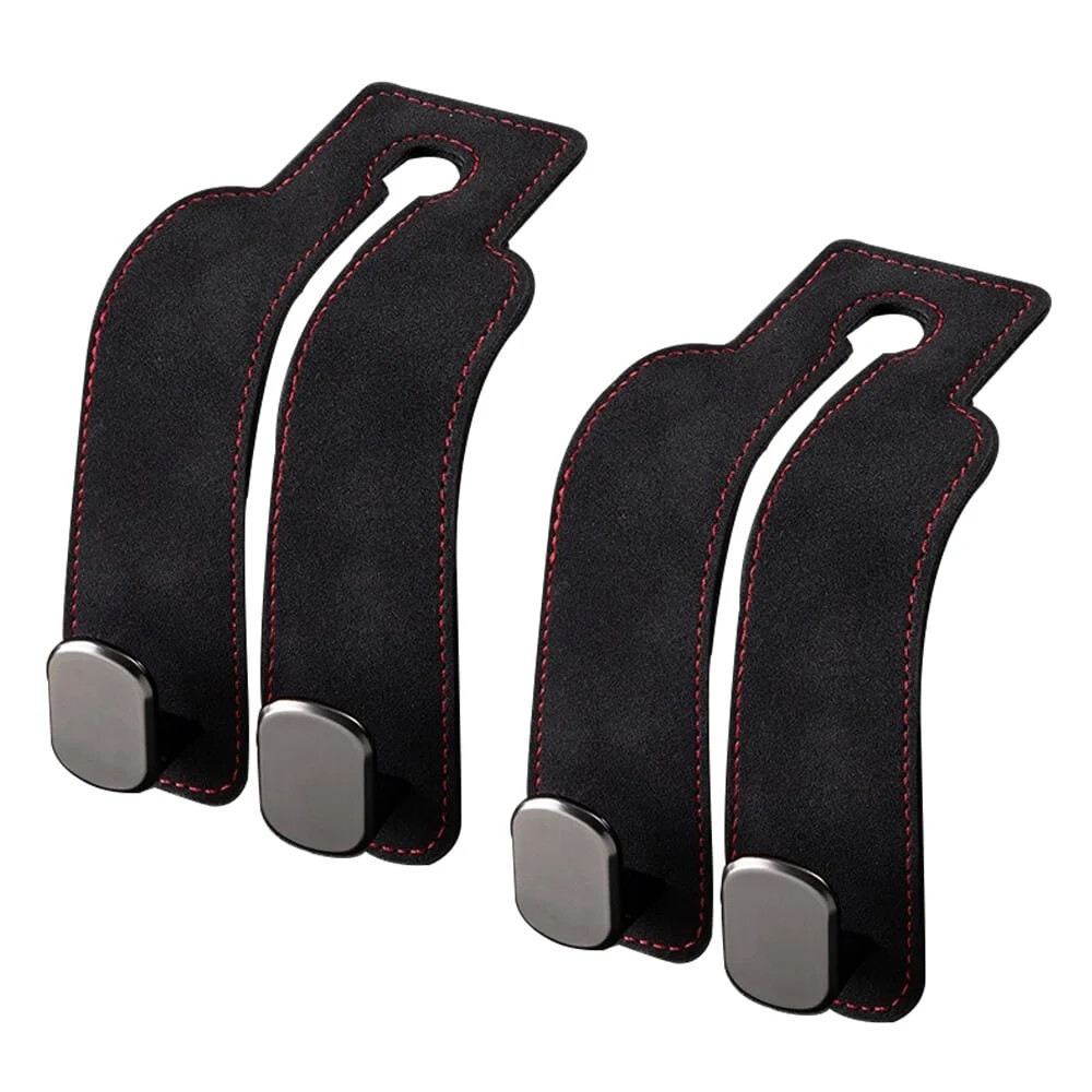 Double Car Seat Hooks for Headrest for Handbags, Bags, Purses (Black - 2 Pack)