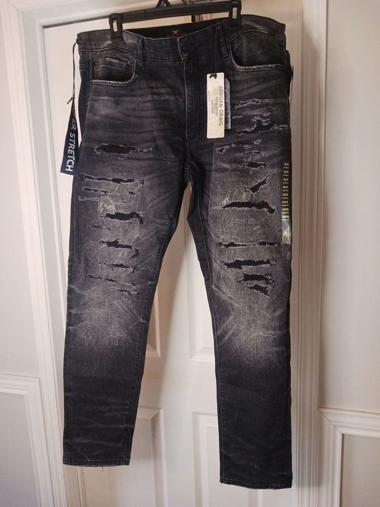 Jordan Craig Legacy Stretch Denim Jeans for Men Black 38x32