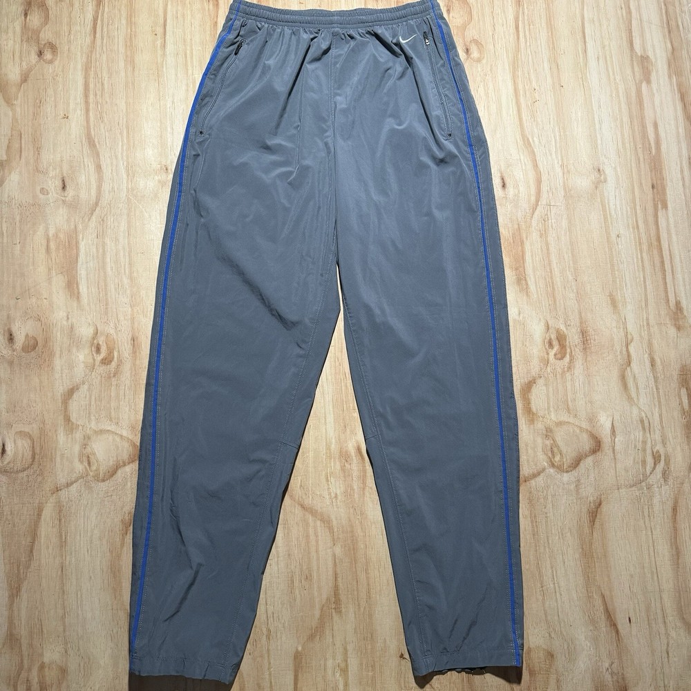 VTG Nike DriFit Running Athletic Retro Track Pants Gray Men Large Zip Ankles.Y2K