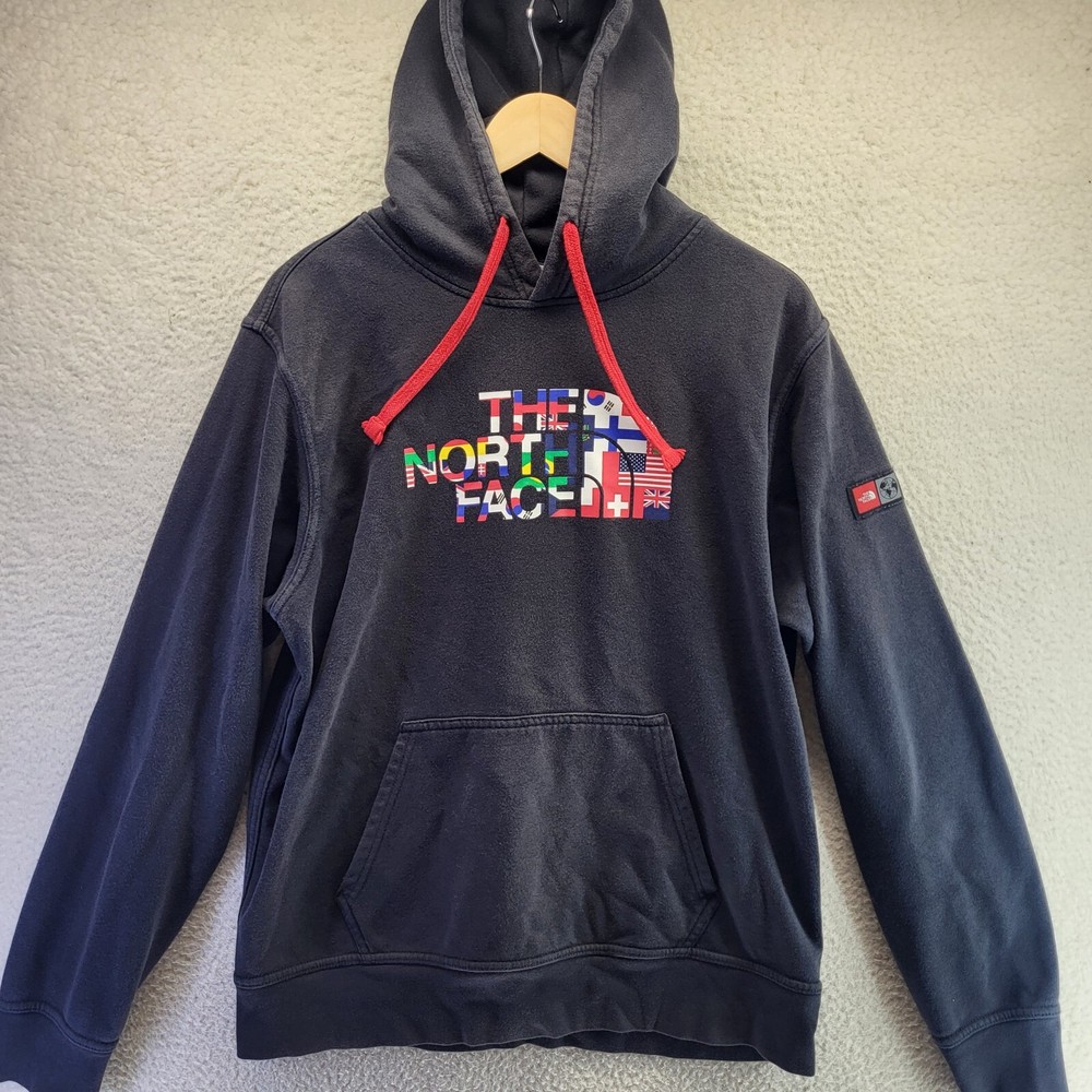 The North Face Mens Medium Black Logo Hoodie Pullover Sweatshirt