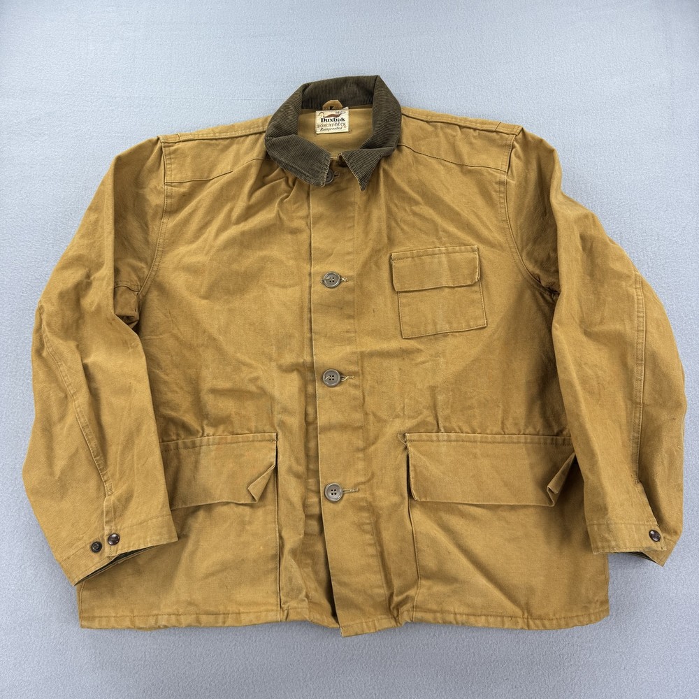 Vintage Duxbak Jacket Mens 46 Brown Bobcat Duck Rainproofed Canvas Workwear 70s