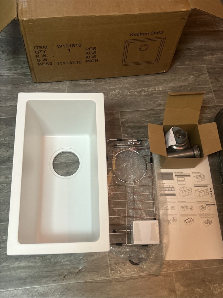 VASOYO 10x18 Inch Black Undermount Bar Sink for Kitchen