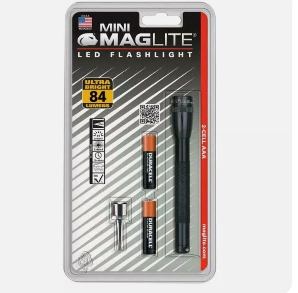 Maglite Mini 2 AAA Alkaline Flashlight Model SP32016 Compact Bright Light