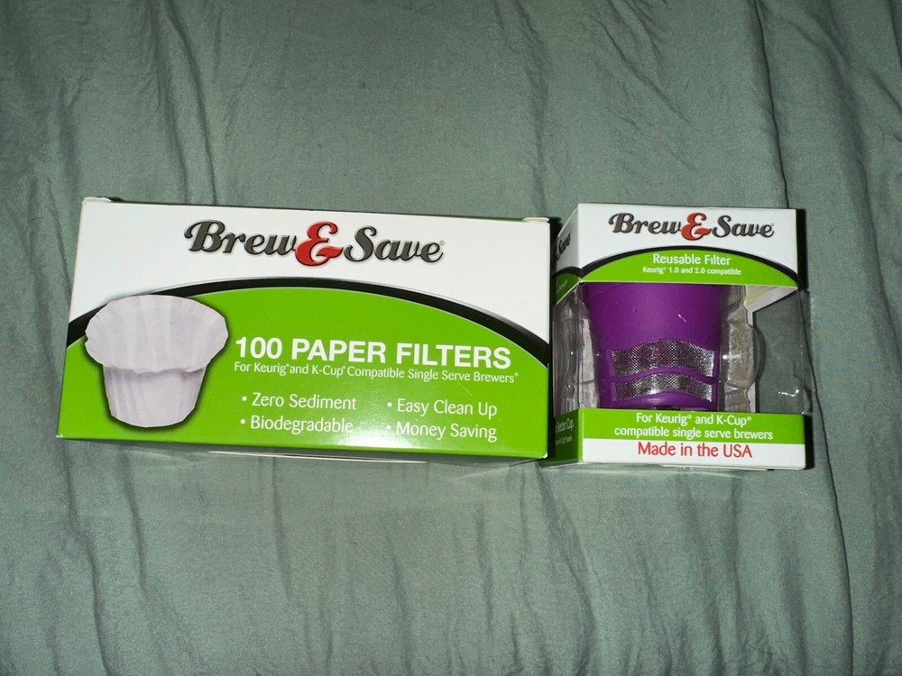 Brew & Save Reusable Coffee Filter Container and Paper Filters (Approx. 66)