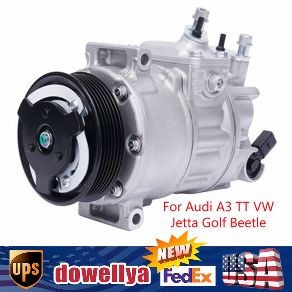 A/C Air Compressor & Clutch Fit for Audi A3 VW Jetta Golf GTI Beetle Passat Eos