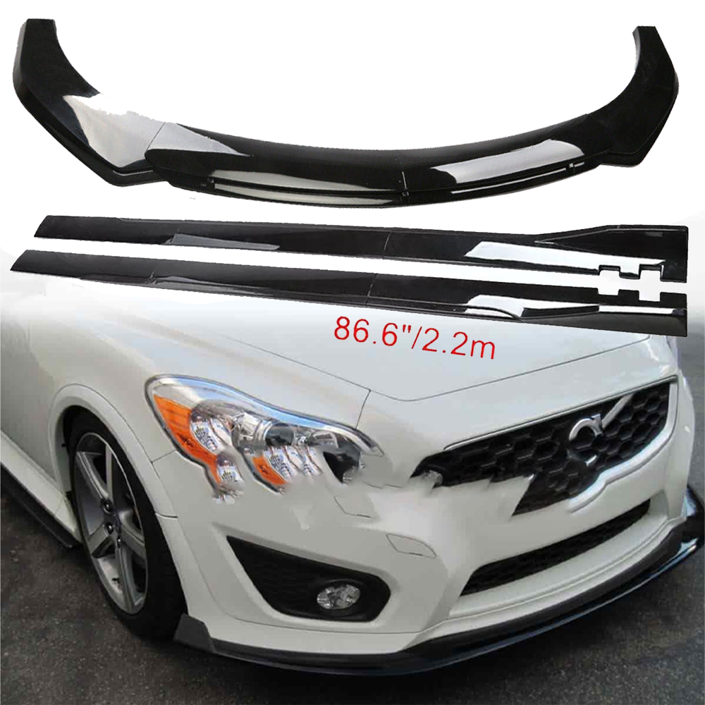 Glossy Black Front Bumper Lip Spoiler for Volvo C30 C40 C70