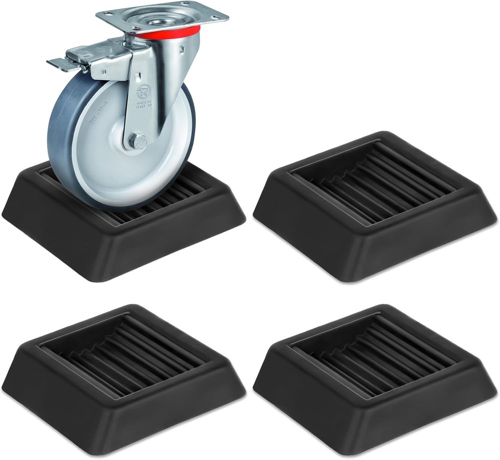 Bed Stoppers to Prevent Sliding - 4 Pack Furniture Wheel Stopper for Black