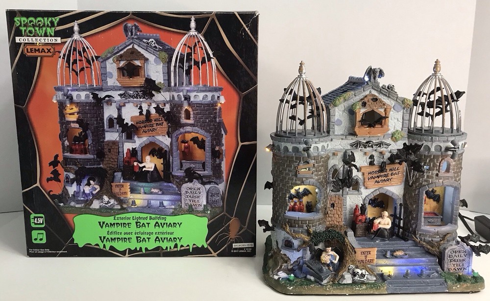 Lemax Spooky Town Halloween Vampire Bat Aviary Display with Video Demo