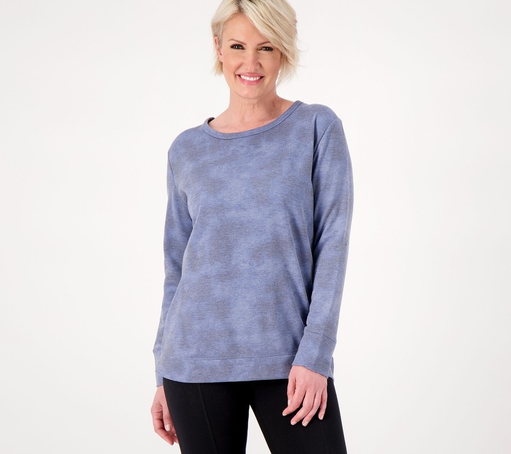 Fit 4 All Women's Top Sweater Sz XS by Carrie Wightman Tye-Dye Gray A491496