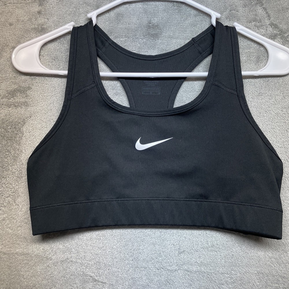NIKE Sports Bra Womens M Black Dri Fit 375833-010