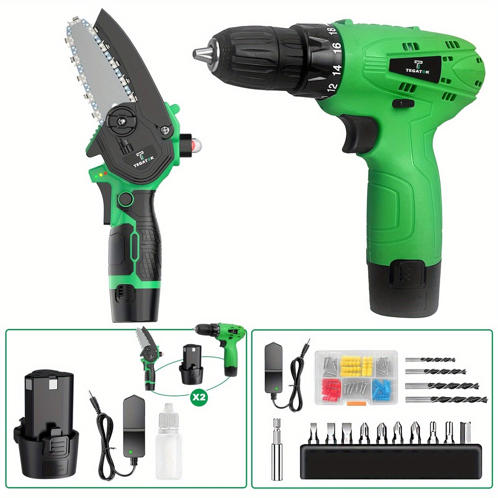 [12V Drill Set & Mini Saw], 3/8