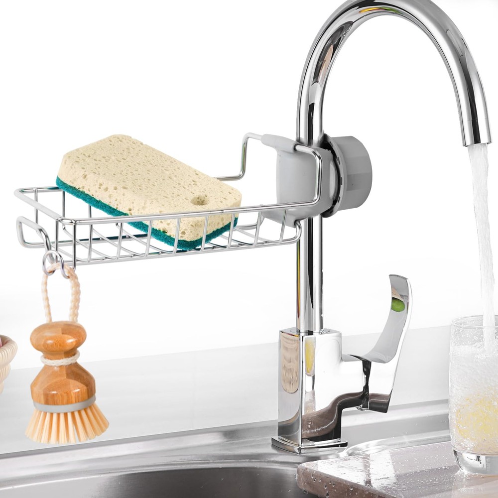 Stainless Steel Sponge Holder Organizer for Kitchen and Bathroom Sinks