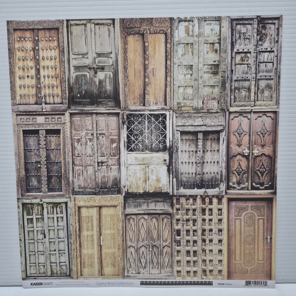 Kaisercraft Gypsy Rose Doors 12x12 Scrapbook Paper