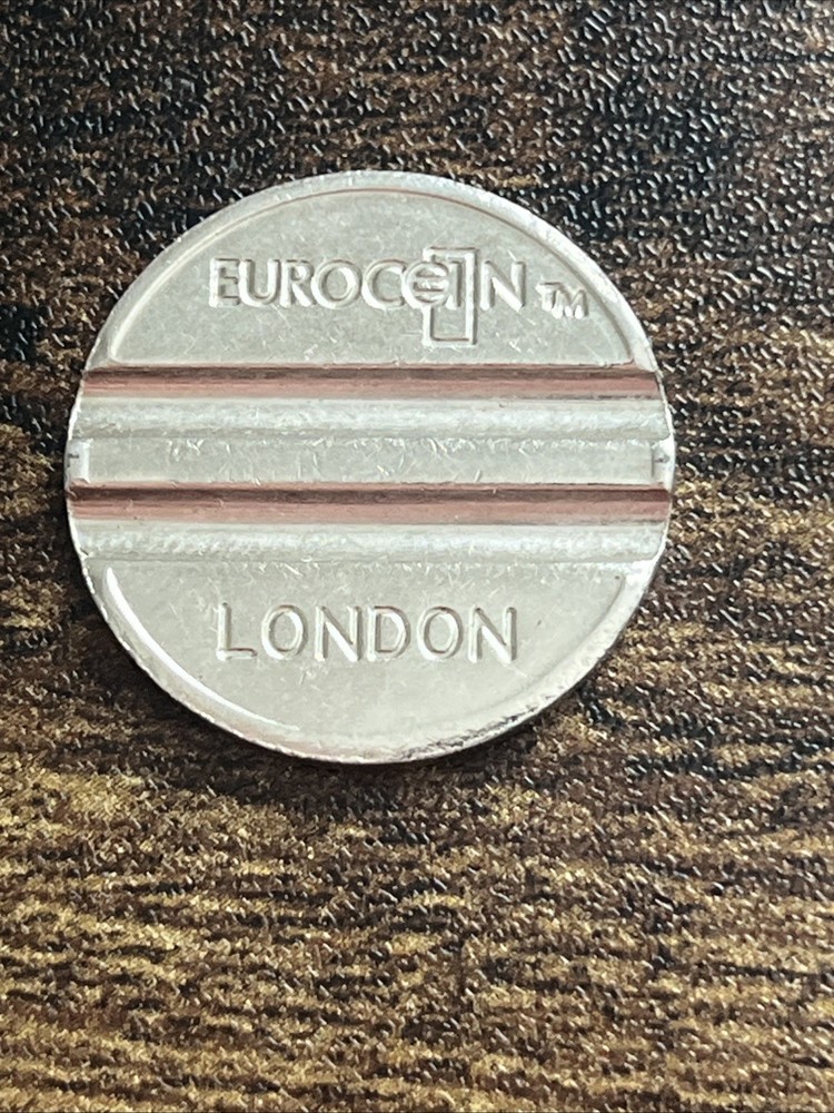 Old Retro London Eurocoin Silver Colored Token Rare Coin TC2175*