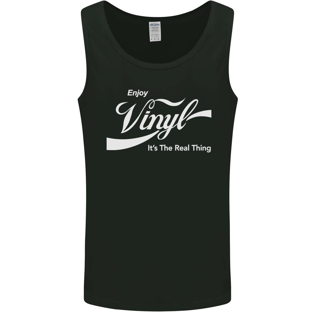 Enjoy Vinyl DJ DJing Decks Turntable Funny Mens Vest Tank Top