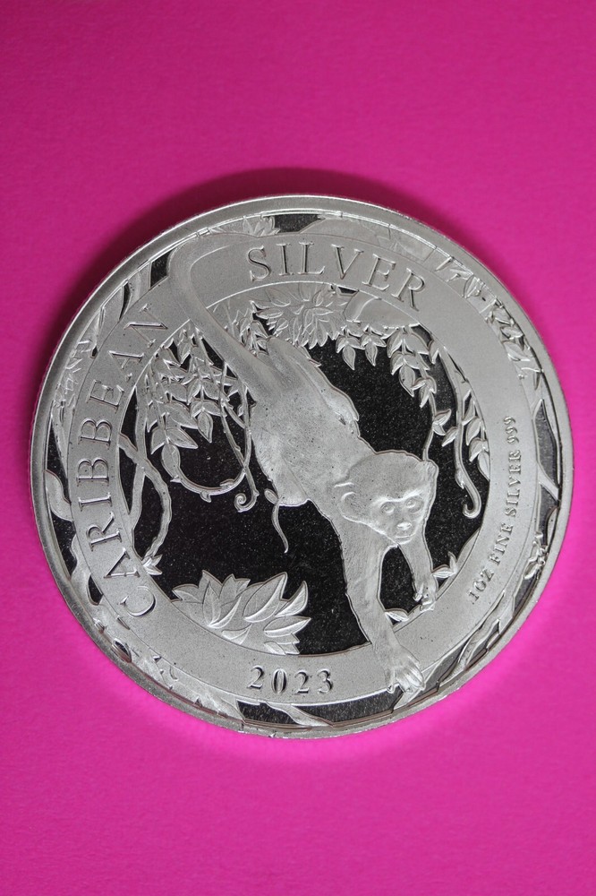 2023 Barbados 1 Oz .999 Fine Silver Gem BU Monkey Coin - $1 Face Value