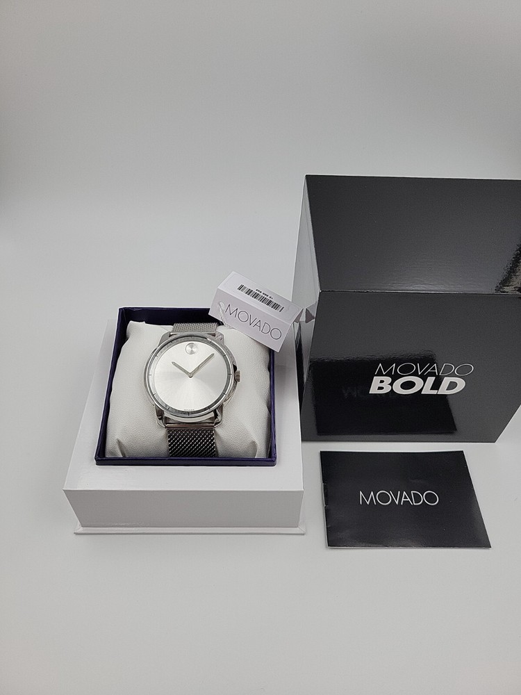 Movado Bold Men's Silver Dial Stainless Steel Watch 3600260 - $495 MSRP