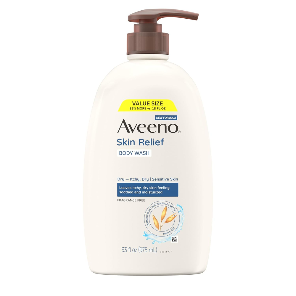 Aveeno Triple Oat Body Wash for Dry Itchy Skin Relief