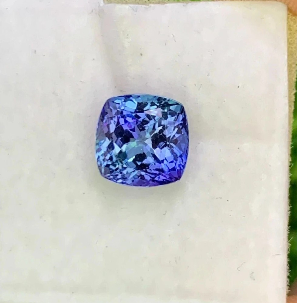 Natural Blue Tanzanite Cushion 8-10Ct Rare Certified Loose Gemstone