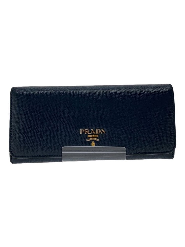 Prada Navy Blue Leather Long Wallet for Women
