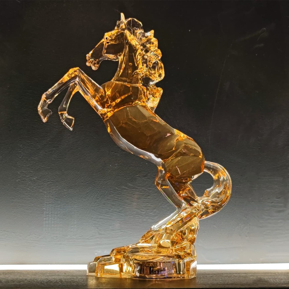 Chinese Feng Shui Acrylic Horse Figurine Glass Ornament for Home Decor