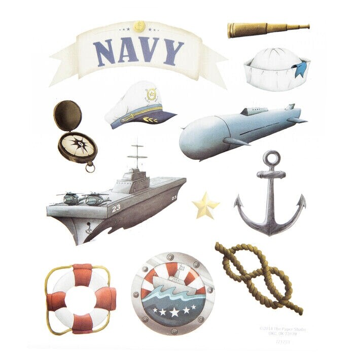 Navy Military Icon  Planner Stickers DIY Crafts Scrapbook Patriotic