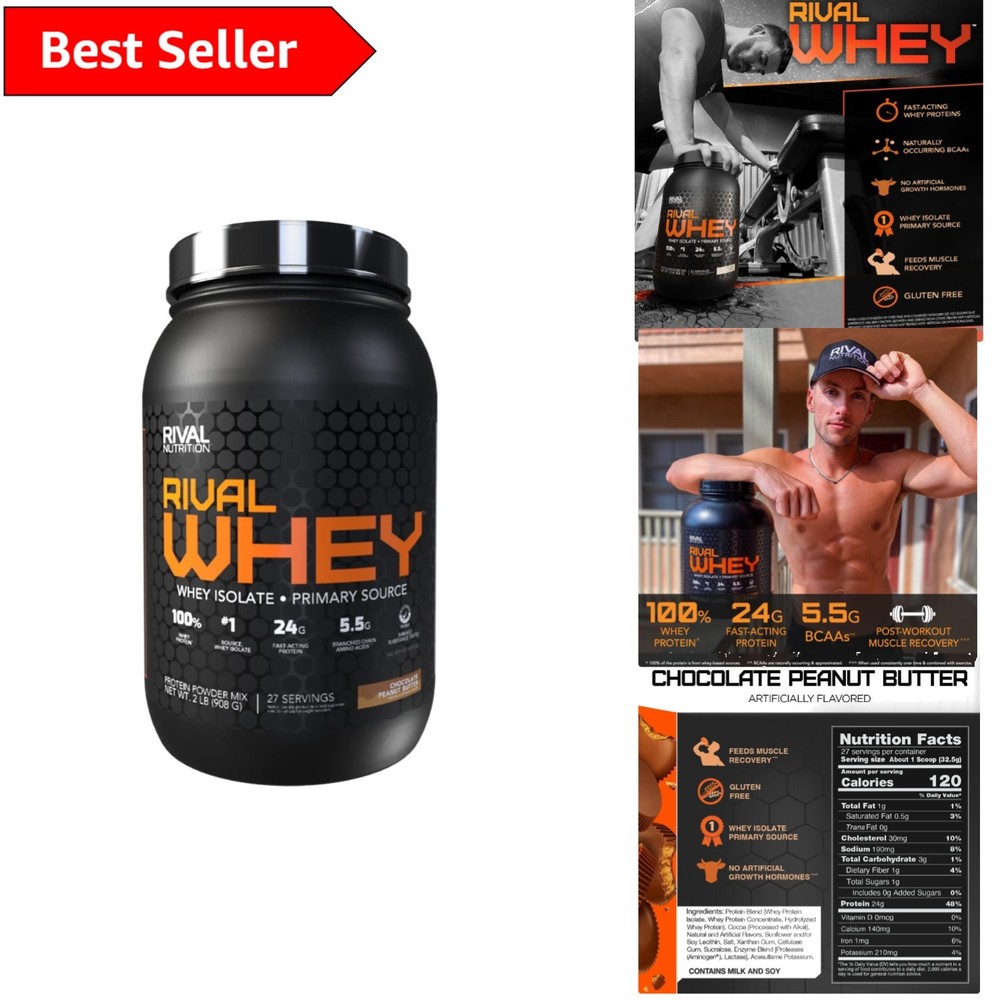 Rival Whey Protein 2lb Sugar-Free Chocolate Peanut Butter