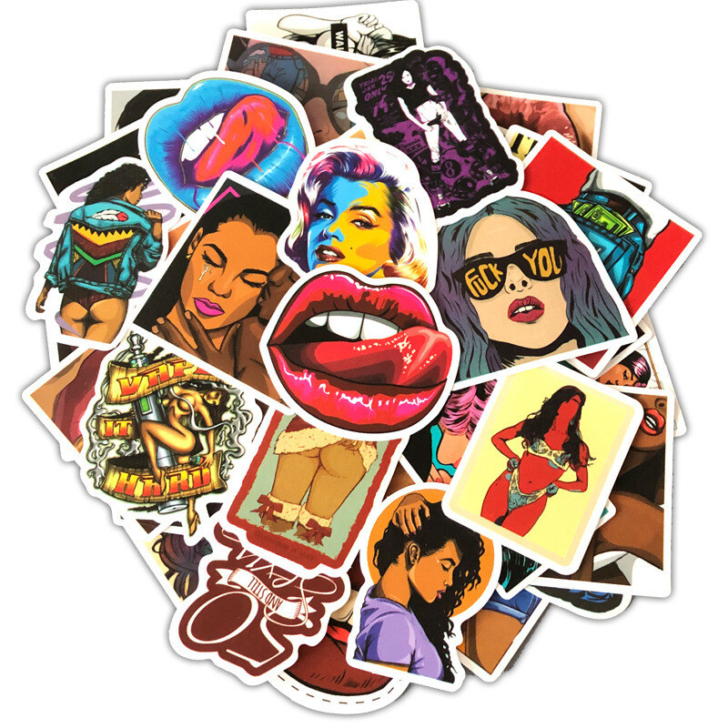 50pc Hot Girls Stickers Decals for Skateboard Laptop Luggage Graffiti Decoration