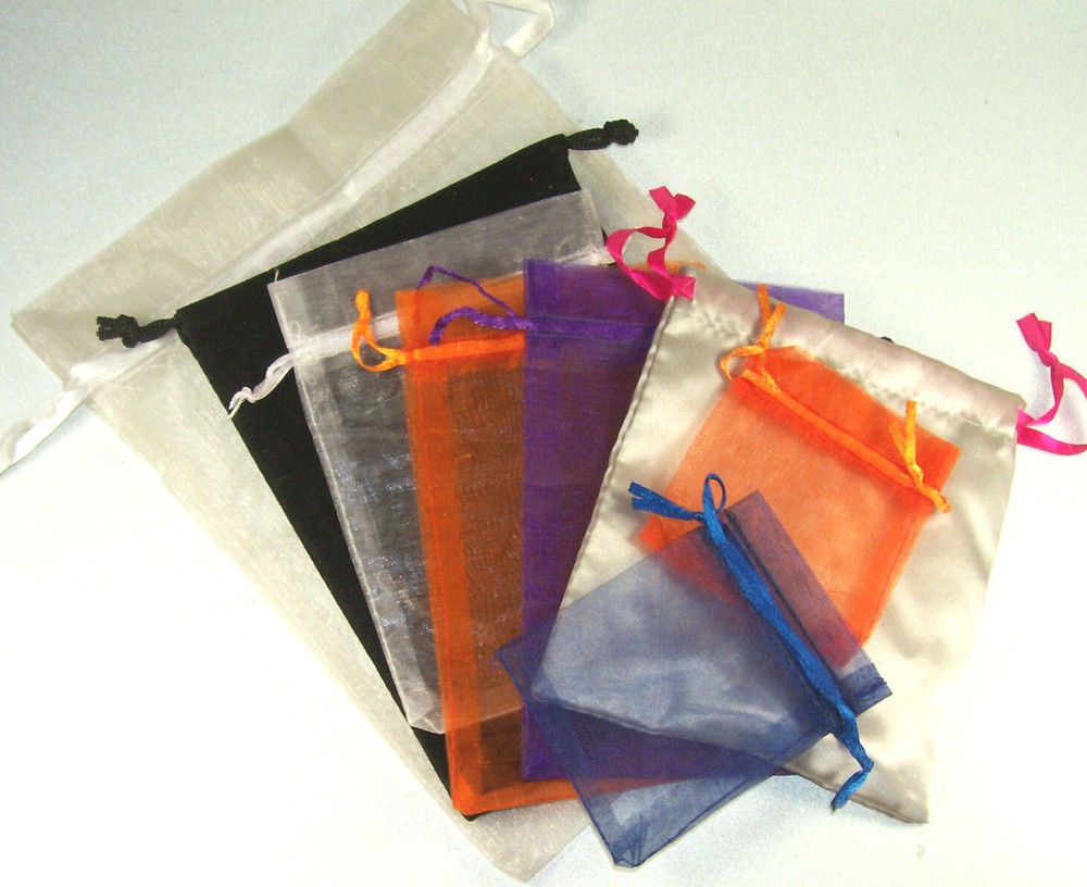 Mary Kay 8-Piece Sheer Jewelry Stash Bags in White Yellow Blue Buy 4 Get 4 Free