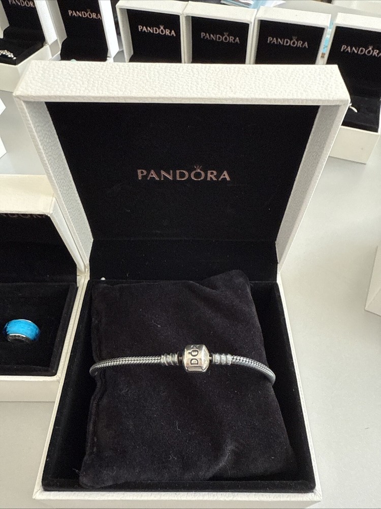 Pandora Oxidized Silver 925 Snake Chain Charm Bracelet ALE Moments  