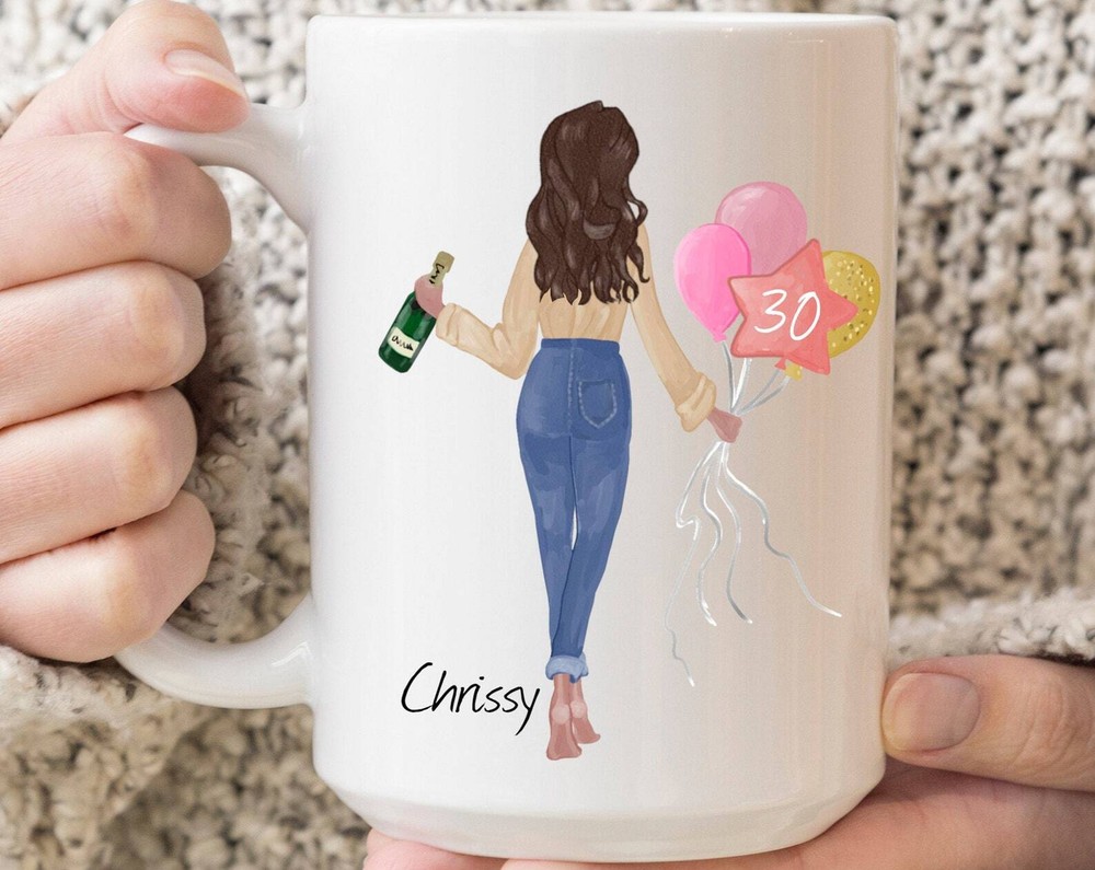 Custom 30th Birthday Mug Pick Your Hair Mug Personalized Coffee Mug Custom Birth