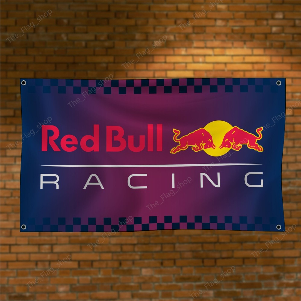 Red Bull Racing Flag 3x5ft Car Show Banner Garage Man Cave Wall Decor Sign